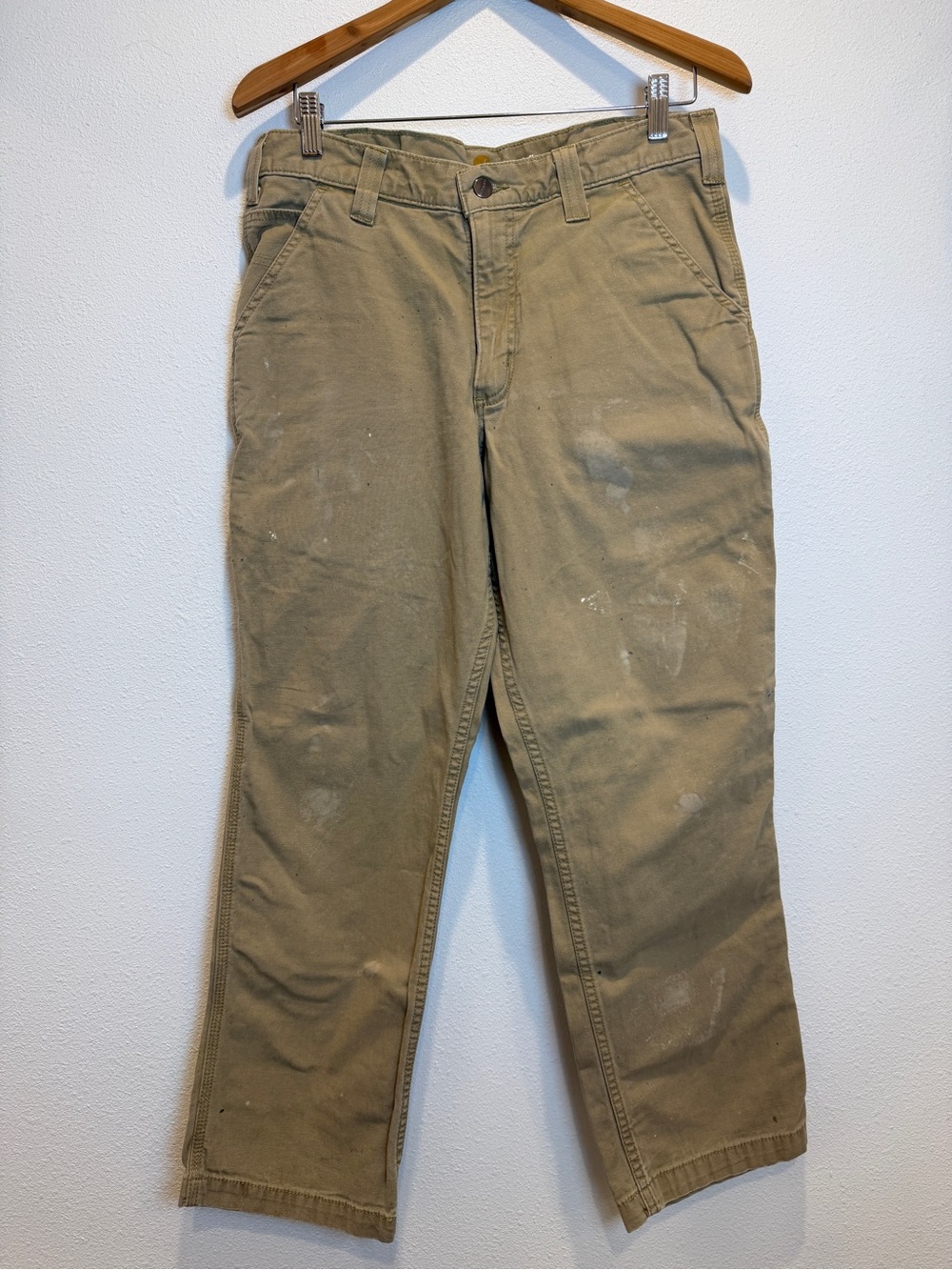 Men's Khaki Carhart Relaxed Fit 32x30 Pants Beige